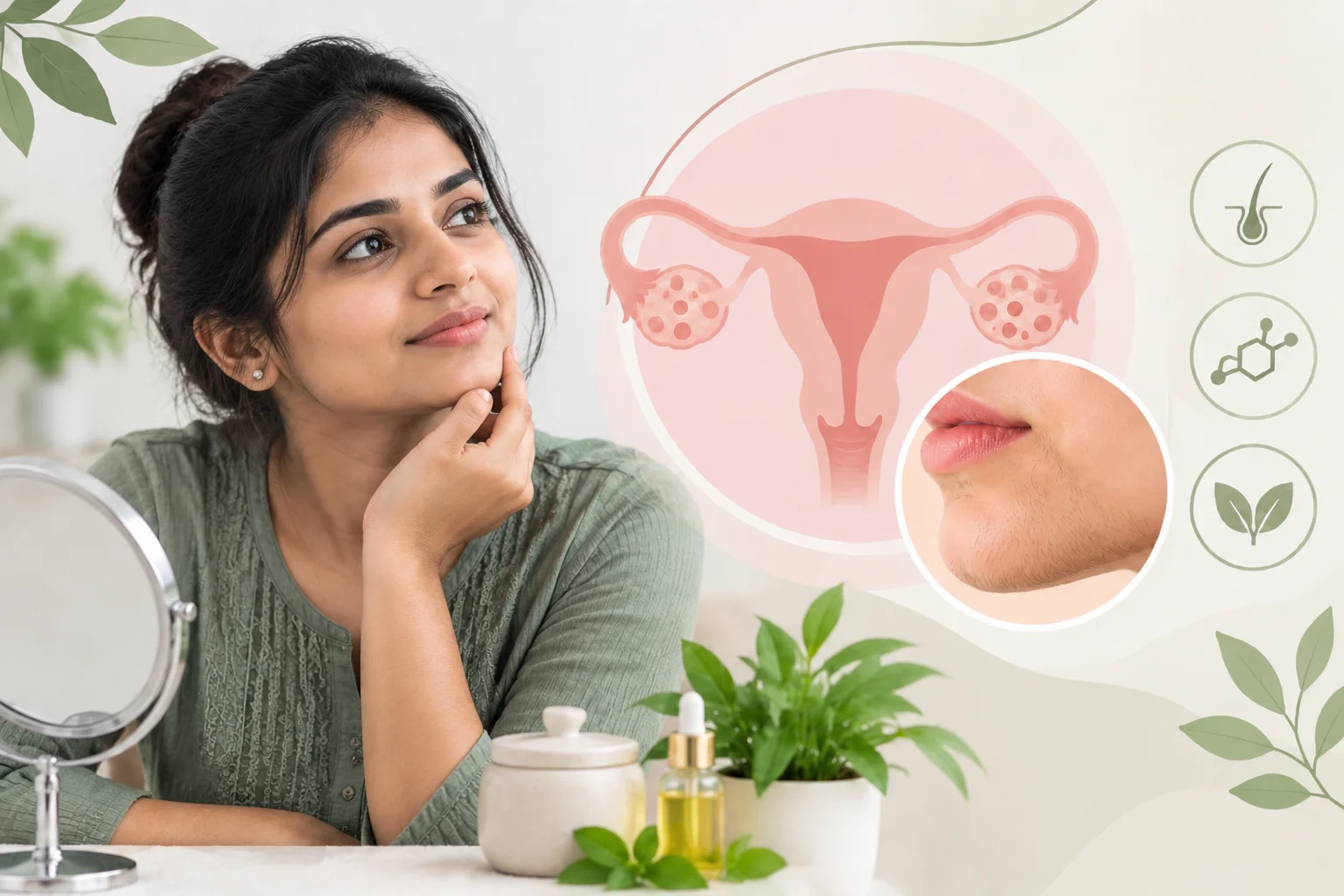 Woman confidently managing PCOS/PMOS/PCOD facial hair, Mumbai clinic