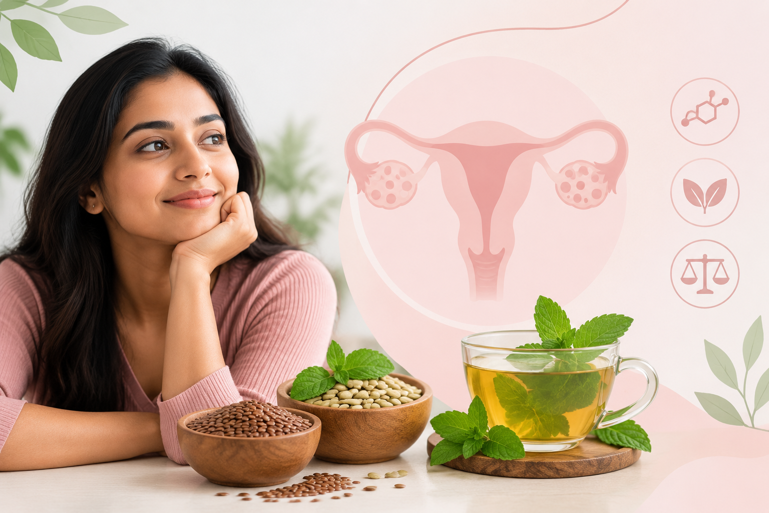 Seed Cycling and Spearmint Tea for PCOS/PMOS: What the Evidence Actually Shows